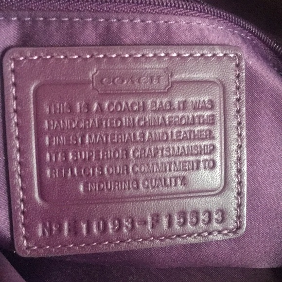 Purple Signature Coach Purse - Picture 7 of 11